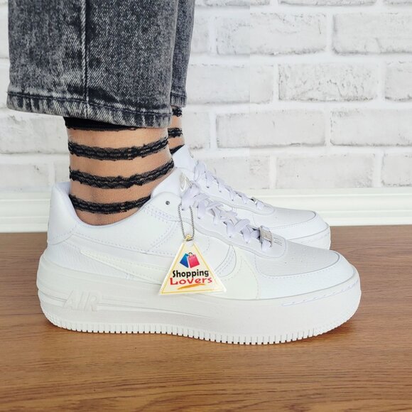 ❤️Nike Air Force 1 PLT.AF.ORM Sz 7.5 Womens Shoes Basic Sneaker White DJ9946-100 - Picture 4 of 12